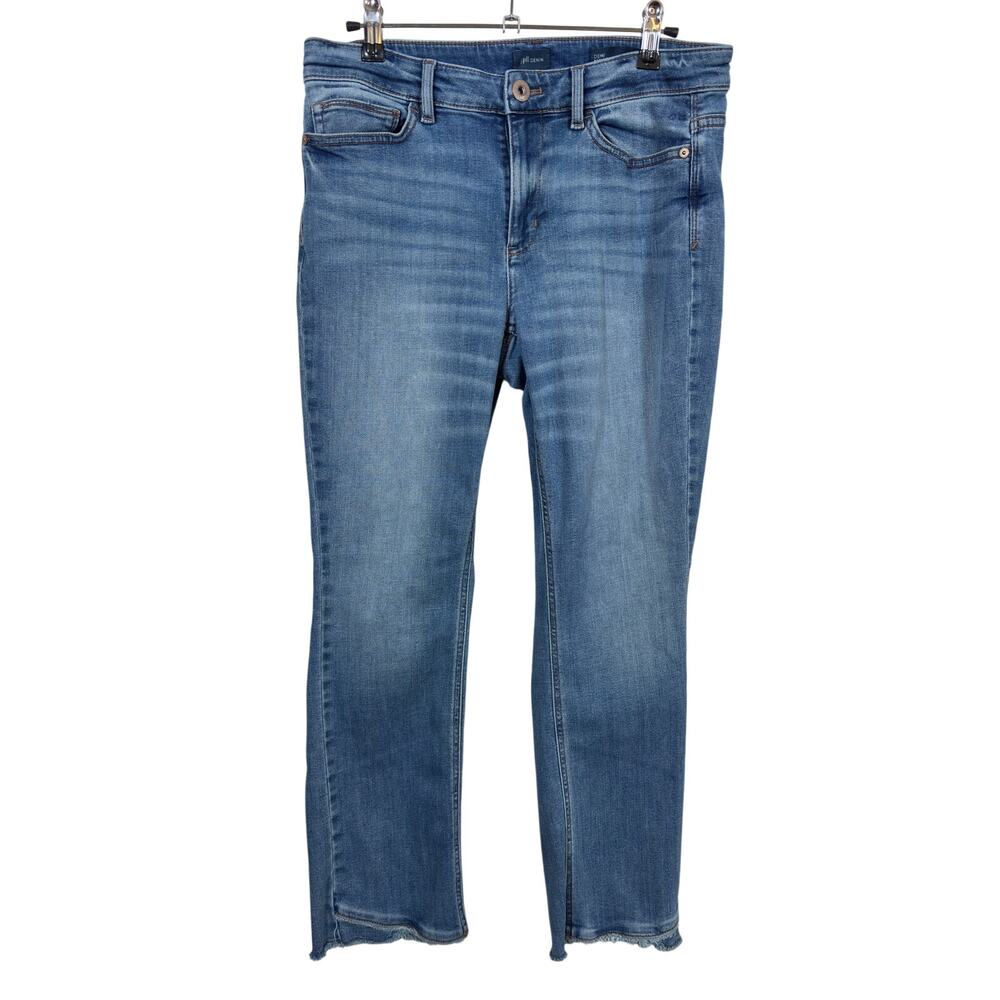 J. Jill Demi Bootcut Jeans Womens 8R Blue Cropped Raw Hem Stretch Medium Wash
